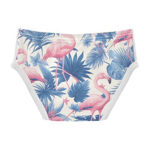 KLL Foliage Pink Flamingos Toddler Boys Pure Cotton Training Underwear Cute Children Panties2