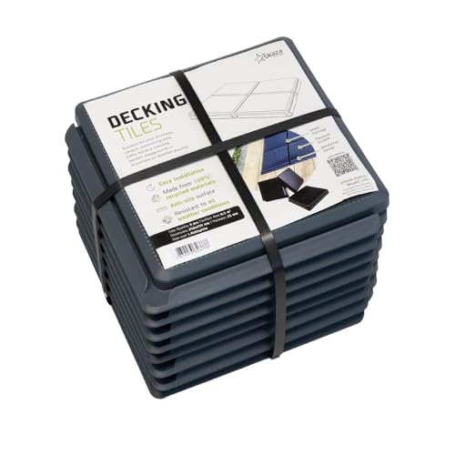 Skaza Balkon Boden – Terrassenplatten Außenbereich mit Klicksystem, Wetterfeste Balkonfliesen - 25 x 25 cm, 2 m² 32 Fliesen - Belastbar bis 1000 kg, Modular & Rutschfest - 100% Recycelt - Anthrazit