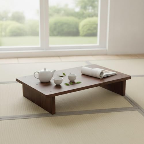 Table basse japonaise pour travailler confortablement au sol et dîner