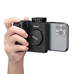 CapGrip II Smartphone Camera Grip Holder w Remote Control Shutter 1/4″ Tripod Mount Phone Clip for iPhone 14 13 X Max Pro Samsung Google & Android Phone Selfie Vlog Video Shooting Cold Shoe – CG01