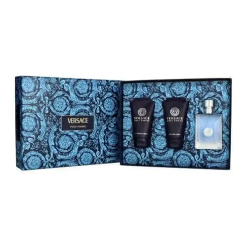 Cofanetto Versace pour Homme, Eau de Toilette 50 ml, Dopobarba 50 ml, Shampoo 50 ml