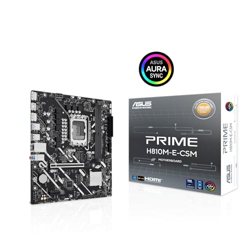 ASUS PRIME H810M E CSM Carte mère micro ATX Socket LGA1851 H810 Chipset USB C 3.2 Gen 1 USB 3.2 Gen 1 Gigabit LAN carte graphique embarquée unité centrale requise audio HD 8... - vue 10