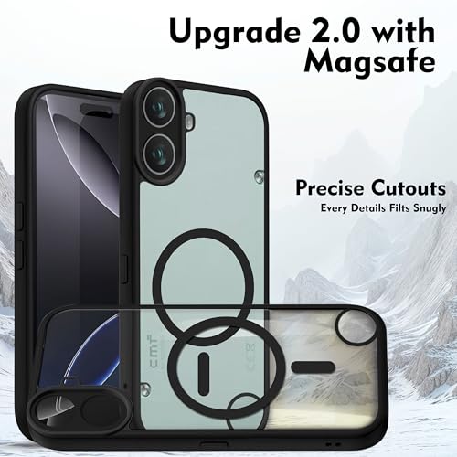 Image of V-TAN Back Cover for Nothing CMF1 Compatible Case, Matte Finish Transparent Case, TPU, Camera Protective Shockproof Cover (Black)
