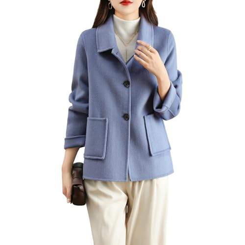 Veste en cachemire rouge femme court manteau double face tweed chic luxe