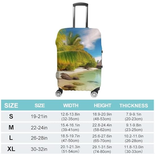 Tropical Beach Scenery Travel Luggage Cover Anti-scratch Suitcase Cover Elastic Suitcase Protective Cover Fits 19-32 Inch Luggage S2