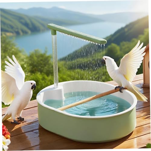 Baño automático para pájaros con flujo ajustable y perca para ninfas 6