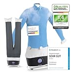 CLEANmaxx automatischer Hemdenbügler PRO STEAM + Hosenaufsatz | Dampffunktion, Touchdisplay | Bügelgerät für Hemden & Blusen | reduziert Gerüche, desinfiziert, glättet, frischt auf