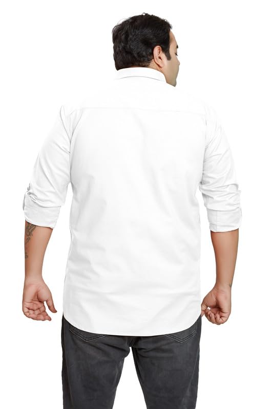 Image of BE ACTIVE Plus Size Lycra Cotton Satin for Men Shirts|| All Plus Size Men|| Cotton Stylish Full Sleeves Shirt for Men