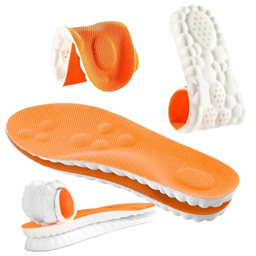 Image of 4D Cloud Technology Insole - Super Soft Comfort Insoles, Soft Foot Protection Cloud Feeling Insole, U-Shape Memory Foam Insoles, Memory Foam Insoles (Orange, Men 11.5-13)