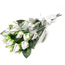furlinkhm 12PCS Baseball Rose Artificial Baseball Gifts Sports Theme Rose Decorations for Men Women Room Team Wedding Prom Party Decoration 12