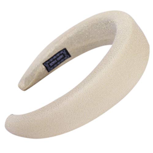 osfanersty Minimalista Retro Espesar Diadema Acolchada Brillo Color Sólido Mujeres Esponja Aro Ancho Cabello Paño A Rayas Envuelto Sombreros Antideslizantes