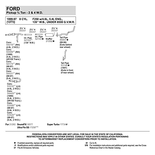 Image of Walker SoundFX 18577 Direct Fit Exhaust Muffler 2.5 inch Inlet (ID) 2.5 inch Outlet (ID) for Ford F-150