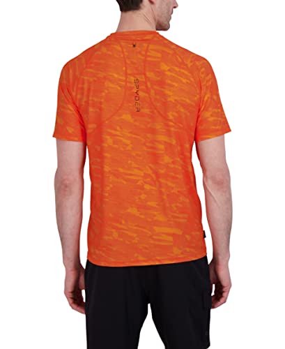 Spyder Men's Standard Quick Dry Upf Rashguard Lightweight Short Sleeve Digital Camo Hybrid Swim Shirt, Tiger, Large #TOP2
