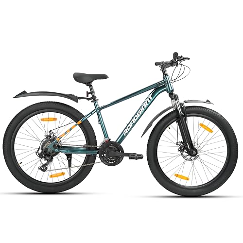 ROADGIANT Legacy 27.5T | MTB | Aluminum Alloy Frame Bicycle | Dual Disc Brakes | 21 Speed Shimano| Front Suspension | Unisex |for All-Terrain Riding (Metallic Green)
