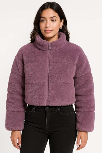 Image of KOTTY Women's Cozy Fit Full Sleeve Coral Fleece Zip Jacket - Winterwear with Pockets for Daily Warmth & Style