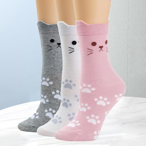 Women’s Cute Cat Socks, Animal-Themed Gifts for Women, Fun and Playful Socks for Everyday Wear