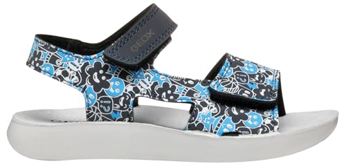 Geox J LIGHTFLOPPY Sandal, Navy/Azure, 34 EU