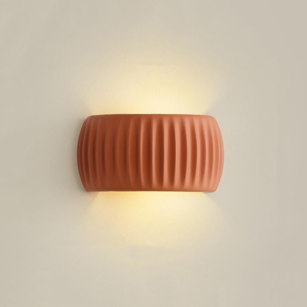 ZBZFGE Cream Resin, Nordic Lamp Up and Down Lighting Wall Light for Hallway Staircase Foyer Living Room Bedroom(Orange)