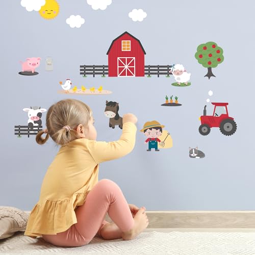 Image of Teddylabels - Farm Life Decals - Easy-to-Apply & Removable Wall Stickers: Transform Your Toddlers Bedroom with Durable, Vibrant Peel-and-Stick Wall Decor – Farm Stickers for Kids