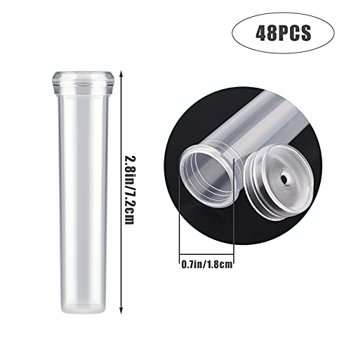 AIEX 48pcs Floral Water Tubes Reusable Plastic Flower Tubes with Silicone Cap for Flowers Plants 7.2x1.8cm/2.8x0.7inch(White Clear) image 5