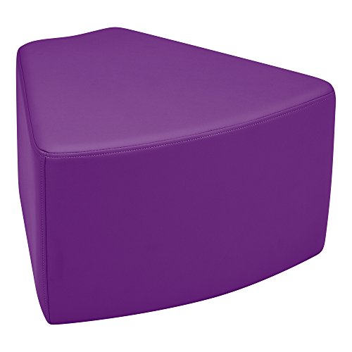 Image of Sprogs 12 inch H Structured Wedge Stool -Flexible Modular Collaborative Soft Seating for Office, Home, Lounge and School Classrooms with Durable Frame -Purple