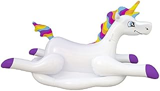 Blue Wave Cloud Rider Rainbow Unicorn Inflatable Ride-On Pool Float