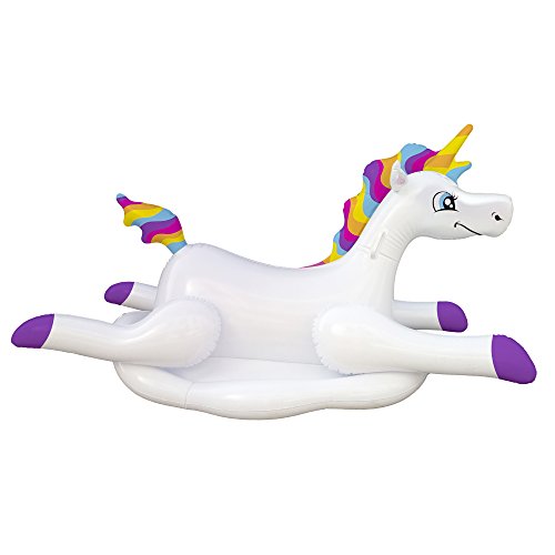 Blue Wave Cloud Rider Rainbow Unicorn Inflatable Ride-On Pool Float