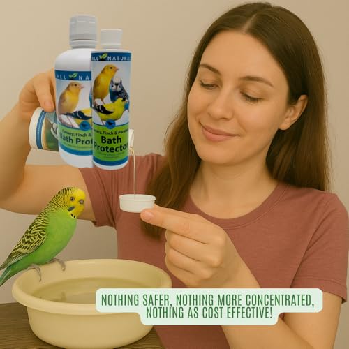 Image of Care Free Enzymes Canary, Finch & Parakeet Bath Protector, 16 oz, Gentle Bird Bath Additive for Pet Birds, Helps Keep Bath Water Clean, Supports Feather Care, Safe for Small Pet Birds