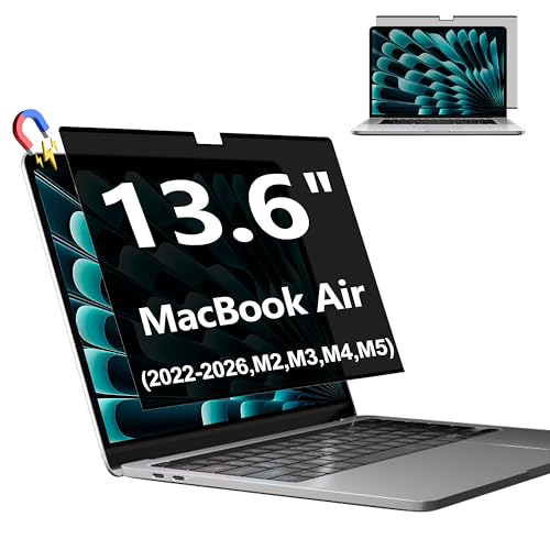 MacBook Air 13,6″ privacyfilter magnetisch, afneembaar, blauwlichtfilter, anti-glare, passend 2022-2025 M2-M4
