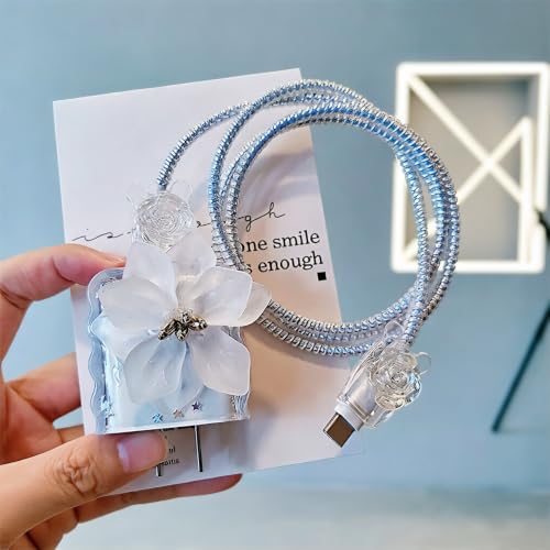 Funda USB de línea tipo camelia 3D para proteger el cable de iPhone en tu escritorio 3