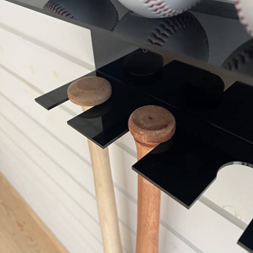 Baseball Bat Holder And Display Shelf Slim Black Acrylic Wall-Mounted - Organize And Showcase Your Bats With Convenient, Space-Saving Design #TOP4