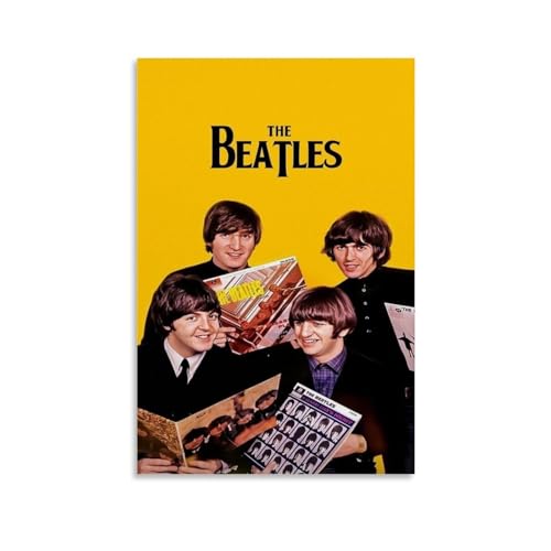 BBAUER Poster décoratif sur toile The Beatles Rock Singer – Impression d’art moderne pour chambre à coucher – 60 x 90 cm - Les Beatles, Paul McCartney, John Lennon, RIngo Starr, George Harrison BBAUER Poster décoratif sur toile The Beatles Rock Singer - Impression d'art moderne pour chambre à coucher - 60 x 90 cm