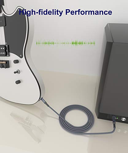 Elebase E/CA/GUITAR/CABLE/6M/GRAY/2P 1/4 Inch Trs Instrument Cable 20Ft 2-Pack,Straight 6.35Mm Male Jack Stereo Audio Interconnect Cord,6.35 Mm Balanced Line For Electric Guitar,Bass,Keyboard,Mixer,Amplifier,Amp,Speaker,Equalizer thumb #3