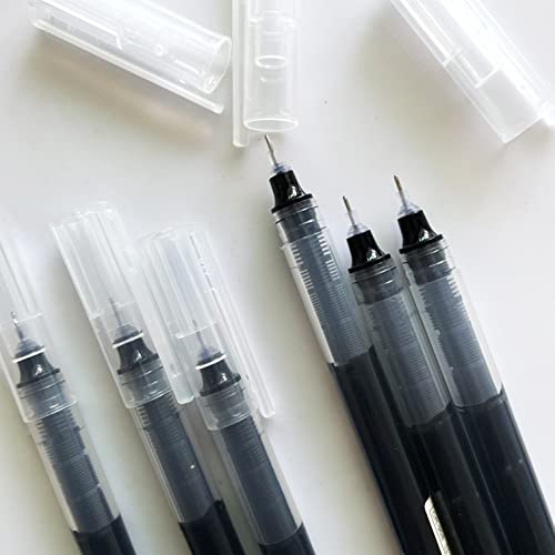 Pack 10 bolígrafos roller negro punta extra fina 0.5 mm miniatura 6