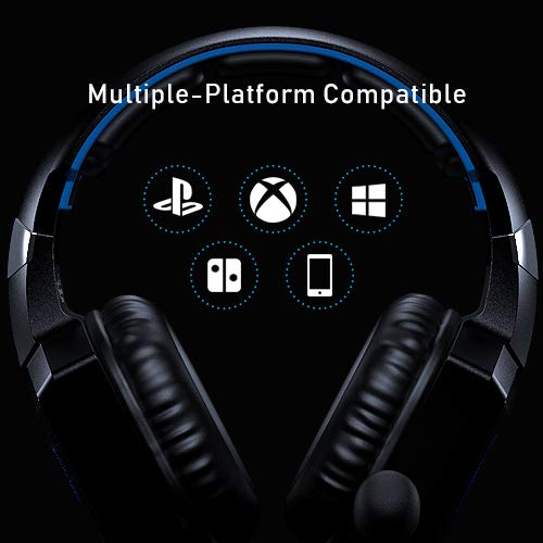 RUNMUS K8 Gaming Headset for PS4, Xbox One, PC Headset w/Surround Sound, Noise Canceling Over Ear Headphones with Mic