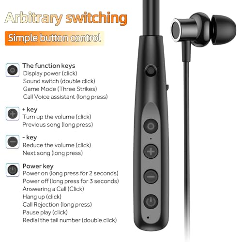 Image of Kinobo Neckband Bluetooth Headphones, 6.0 Bluetooth 100 Hours Playtime,IPX7 Sports Waterproof Earbuds with Microphone Noise Cancelling with HiFi Speakers Multiple Switchable Sound Modes