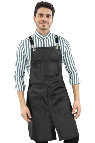 Tablier de cuisine Under NY Sky cross-back enduit pour chef cuisinier et barbecue