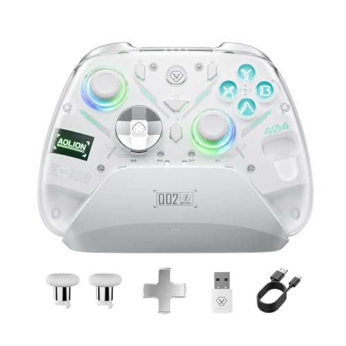 Image of Aolion gaming K20 Wireless Controller for Switch 2, Switch, PC with Dock | Hall Effect Joysticks and 3-Stage Hall Triggers, 1000Hz Polling, Bluetooth /2.4G /Wired, Modular Design, RGB Charging Dock
