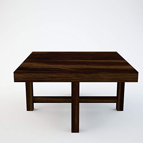 Image of Jangid Handicraft Solid Sheesham Wood Coffee Table with 4 Stool | Square Sofa Centre Table with Stool | Tea Center Table with 4 Stools for Living Room | Patio Teapoy Table with Four Puffy,Brown
