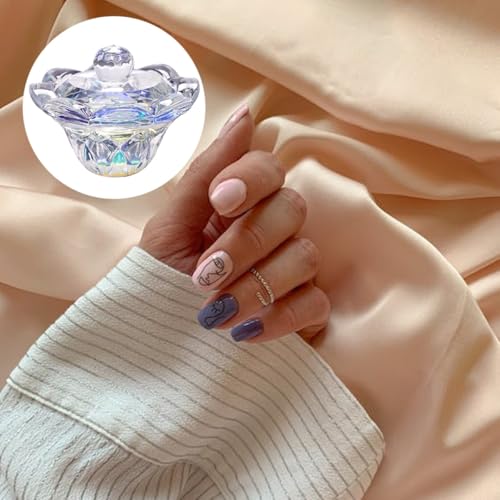 Vaso de Cristal para Arte de Uñas con Tapa Octogonal miniatura 4