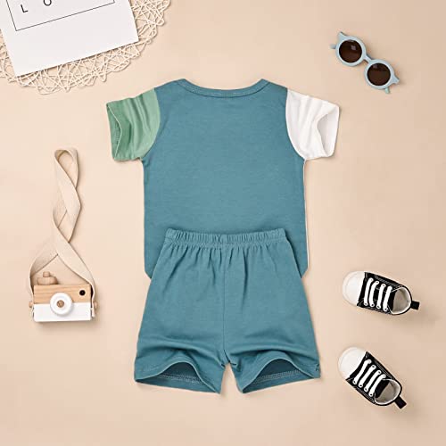 Baby Boy Clothes Toddler Boy Summer Outfits Short Sleeve Patchwork T-Shirt & Shorts Boy Clothes Set 12 Months-4T3