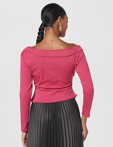 Image of Athena Lifestyle Fuchsia Regular Sleeves Solid Party Top