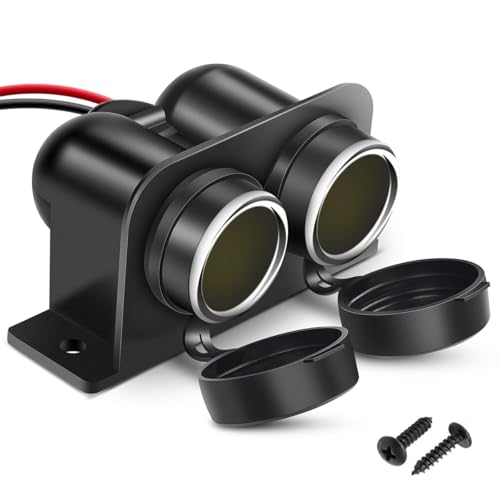 Image of STHIRA 2 in 1 Car Cigarette Lighter Socket with Caps Dual Socket Car Cigarette Lighter Splitter Universal 12V /24V Cigarette Lighter Splitter Modification Cigarette Lighter for Car