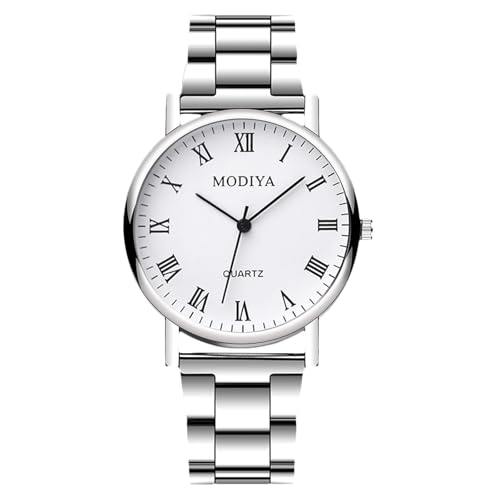 RORIOS Reloj Cuarzo Analógico Cronógrafo Simple Doble o Triple Relojes con Números Digitales y Romanos Clásico Moda Correa de Acero Inoxidable Impermeable Watches Blanco A RORIOS Reloj Cuarzo Analógico Cronógrafo Simple Doble o Triple Relojes con Números Digitales y Romanos Clásico Moda Correa de Acero Inoxidable Impermeable Watches Blanco A