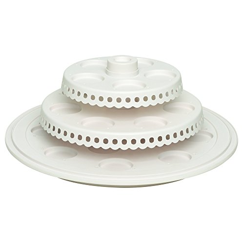 Sweet Creations 3 Tier, Collapsible Cupcake And Cakepop Display Carrier With Handel, White #TOP3