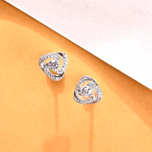 Image of Clara 925 Sterling Silver Bianca Solitaire Pendant Earrings Chain Bracelet Ring Jewellery Set for Women & Girls| Platinum Plated | Gift for her