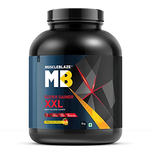Image of MuscleBlaze Super Gainer XXL, For Muscle Mass Gain (Mango Burst, 3 kg / 6.6 lb Powder)