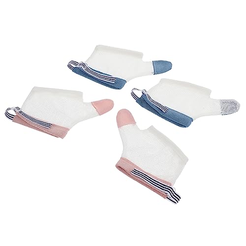 JOINPAYA 2 Pares guantes anti-comida de bebé bebé dedo de bebé guantes para bebé con tope para el pulgar tratamiento para morderse las uñas para corrector de manos