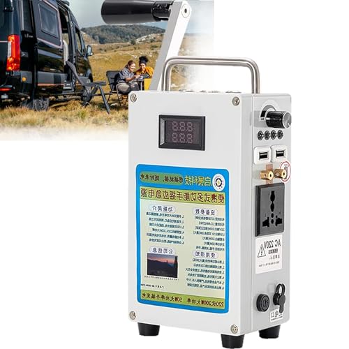 RoyceBee Generador de Manivela Portátil Cargador y Abrazadera Firewire, 160 W, Cargador de Emergencia para Camping, Exteriores, Teléfono Móvil y Ordenador