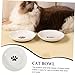 Hohopeti 3pcs Non-Slip Silicone Bottom Cat Bowls Ceramic Dishes for Food and Water Reducing Whisker Stress for Kittens and Cats of All
